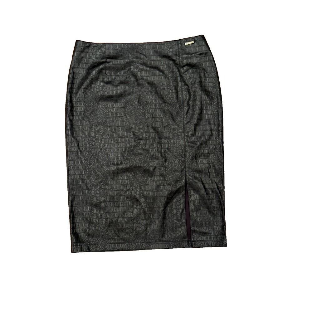 MARC NEW YORK Andrew Marc Black Faux Leather Skirt Women's Size Large